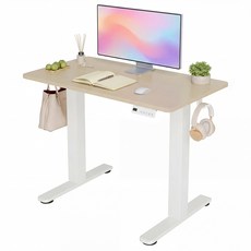 1인용 모션데스크 전동 높이조절 소형 스탠딩 컴퓨터책상 공부 사무 게이밍책상, 자연