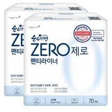 순수한면 제로 슈퍼롱 팬티라이너, 롱, 70개입, 2개