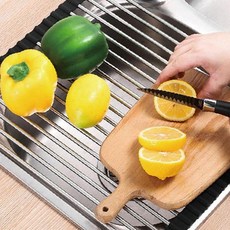 주방롤매트 그릇 접이식 식기건조대 물빠짐트레이 대 선반 패드 미니 주방 설거지건조대 싱크대 롤매트 밧 원룸 자취 미니 기숙사 탕비실 MD2026-TRC001, 블랙