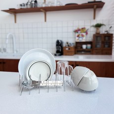 생활탐구 주방 싱크대 설거지 컵 그릇 접시 텀블러 미니 식기 건조대 물빠짐 소형 건조 트레이, 1개, 스텐304