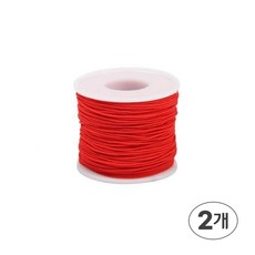 디어플레이스 탄성 고무줄 팔찌 염주 만들기, 2개, 03 레드 50m_0.8mm