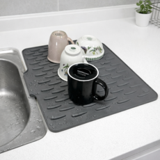 호담즈 물기제거 실리콘 물빠짐 매트, 1개, 그레이, 1단