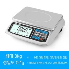 수량 카운팅 저울 산업용 업소용 전자저울 계수 초대형 계수형 단추, E. 3kg 0.1g 초대형 스크린