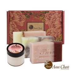 【禮盒】陳怡安手工皂-玫瑰溫柔保濕潤膚禮盒組(粉玫優格/玫瑰燕麥/玫瑰果之戀/玫瑰潤膚奶油), 1個