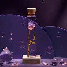 리비트 장미롱 꽃 무드등 기념일선물 수면등 여자친구 선물 100일, 퍼플(예쁜것만 보고 / 벅찰만큼 사랑받길)