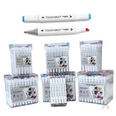 미술 색칠 도구 양면 마커 펜 세트 그림 그리기 채색 컬러링 스케치 드로잉, 상세페이지 참조, 36색세트