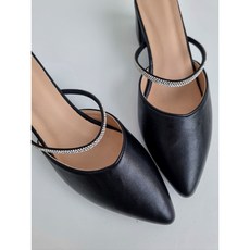 가이아슈 여성용 로렌 말랑 쿠션 보석줄 블로퍼 뮬 5cm