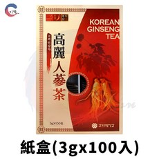 KOREAN GINSENG TEA 高麗元 人蔘茶 3gx100包, 1個, 紙盒100入 2028/10/15