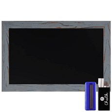 HBCY 크리에이션즈 러스틱 그레이 우드 마그네틱 월 칠판 엑스트라 라지 사이즈 24인치 x 36인치 프레임 장식 칠판 - 주방 장식 결혼식 레스토랑 메뉴 등에 적합합니다!, 4 - Grey, 17"W x 11"H