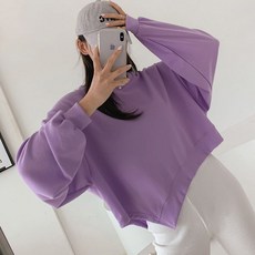 마이쏭 여성 루즈핏 긴팔티 코어언발크롭맨투맨