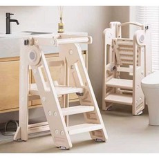 다기능 학습 타워 아기 세면대 발판 어린이 세면대 발판 아기 세면대 계단, 1개, (버전2.0)그레이(접이식)