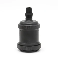 E27 빈티지 전구 램프 소켓 레트로 조명 피팅 금속 스레드 홀더 Portalamparas, 5 pieces, Matte black