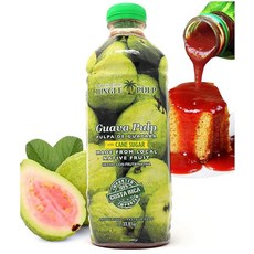 Jungle Pulp GUAVA 퓨레 코스타리카 블렌드 토핑 향료 시럽보다 좋음 디저트 스무디 마가리타 칵테일 주스 및 쉐이크용. 33.8온스/1리터., 1개, 1L