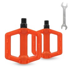 ZUKKA 자전거 페달 1.3cm(1/2인치) 미끄럼 방지 용 필 측면에 반사 스트립 포함 다양한 색상 산악 자전거 프리스타일 BMX 자전거용, 주황색