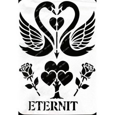 A40-0614 型染版 蝶古巴特diy 簍空模板, 1個