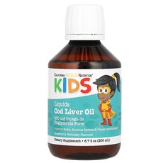 캘리포니아골드뉴트리션 노르웨이 어린이 대구 간유 딸기맛 200ml DHA EPA 오메가3