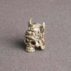 상어 미사일 황동 칼 구슬 펑크 야외 파라코드 짠 끈 펜던트 레트로 우산 로프 팔찌, 색상: 3. White Brass, 1개