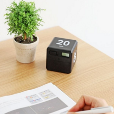 주방 타이머 디지털 회전 요리 시간 관리 타이머 수면 공부용 무소음 수험생 집중력 탁상 운동 요가 센서, 1-10분 블랙, 1개