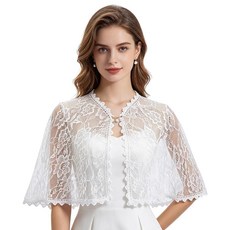 Wedding Lace Shawl Wraps For Women Elegant Shrugs Shoulder Cover Bridal Cape Scarf Wrap with Pea