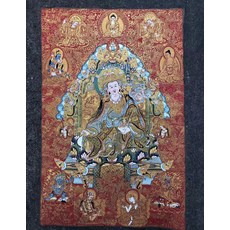 蓮花生大士唐卡 織錦繡刺繡 蓮師八變 90x60釐米, 如圖所示, 1個