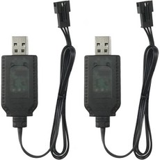 RC 카보트젤 볼 블래스터용 SM3P 충전기 7.4V 리튬 이온 리포 배터리 USB 충전 케이블 2팩