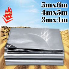 두꺼운 차양막 방수포 양면코팅 방수포 그레이 방수천막 차량용 햇빛가리개, (2개입)3mx4m=총 12제곱미터*[1+1]