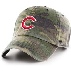'47 MLB 유니 성인용 카모 클린업 조절 가능한 모자 캡 프리 사이즈 로스앤젤레스 엔젤스., Chicago Cubs