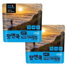 [이지밥] 핫앤쿡 곱빼기 쇠고기비빔밥 비화식 발열도시락 전투식량, 175g, 2개