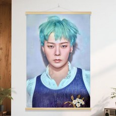 G-DRAGON單曲專輯掛畫，高品質材質色彩鮮明，輕鬆打造時尚藝廊, 寬40cm*高60cm, 原木畫軸+高清油畫布【贈送無痕釘】權志龍9
