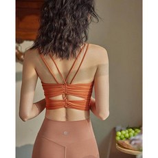 QUEEN YOGA瑜伽服新款裸感美背運動背心(內含胸墊)時尚健身服