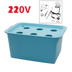 정원 가드닝 용품 220V 110V 공기 펌프 24 구멍 수경 Soilless 성장 상자 식물 야채 파종 재배 보육 냄비 1, [03] Blue 220V