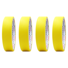 마스킹테이프 종이테이프 8컬러 24mm x 10M, 노랑, 4개