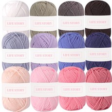 생활스토리 몽실몽실 구름 뜨개실, 12개, D세트