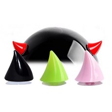 킹콩 오토바이 자전거 헬멧 미니 악마뿔 입체스티커 더듬이 뿔 고양이귀, 레드