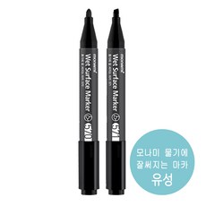 모나미 물기에 잘 써지는 마카 흑색 택배 카페 물기에 강한 유성마카 570 둥근닙 571 사각닙, 571 사각닙 흑색, 1개