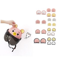 악세서리 귀여운 오토바이 세트 곰돌이귀 헬멧장식 59000EA 1EA, 브라운 세트