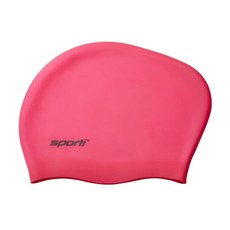 번 롱 헤어용 스포티 실리콘 수영 캡 남녀 공용 성인 보호 미끄럼 방지 내부 그립 H 7.5인치 개구부 8.25인치, Solid - Bright Pink, 1, 1개, 단색 - 브라이트 핑크