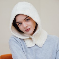 맥키 밀리 버튼 니트 겨울방한 바라클라바, 선택안함, 아이보리, 아이보리, 1개