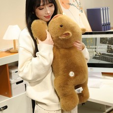 [수면 품질 향상] 다리 감싸는 안락 쿠션 인형 원반자 소리 없는 봉제 완구 (스트레스 해소/성인 애착용/남녀 공용) - 감성 수면 파트너, 30CM(0.4kg), 공훈 카피바라