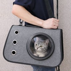 HOOT 고양이 강아지 반려동물 켄넬 이동장 캐리어 산책 애견가방, 그레이, 그레이, 1개