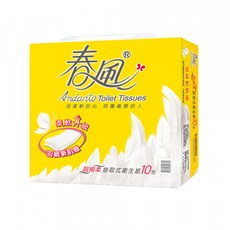 春風 超細柔抽取式衛生紙 110抽x10包, 1個, 10個裝