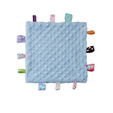 해외 CREVENT Tag Security 아기용 담요 남아용 부드럽고 작은 러비 아기 이불 감각 생일 베이비 샤워를 위한 훌륭한 선물 25.4 x 25.4cm10 10인치 8, .0006.Blue Tag.