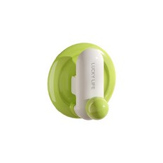 LUCKY LIFE 免打孔壁掛式置物掛勾 - 浴室/廚房多用途收納, 綠色【能掛能夾】單個裝, 1個