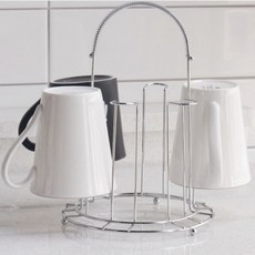 두온 스텐 컵걸이 인테리어 정리 보관 주방 머그컵 스테인리스 수납, 실버, 실버, 1개