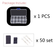 RC카 DIY 서보 연장 케이블 JR/Futaba 커넥터 RC 로봇 비행기 자동차 ESC 용 2.54 터미널 포함 암/수 플러그 50 개, [02] Female 50 Set