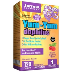 Jarrow FORMULAS 賈羅公式 益生菌素食錠片 覆盆子口味, 120顆, 1罐