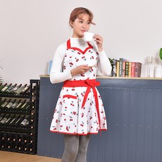 廚房防油污圍裙時尚韓版波點裙款圍裙成人女士跨境圍裙廠家批發