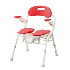 【海夫健康生活館】佳樂美 日本安壽 摺疊收納 U型槽 洗澡 洗臀二用椅, HP(紅), 1個