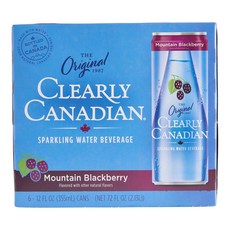 캐나다 클리어리 캐나디언 블랙베리 스파클링 탄산수 드링크, 6개, 355ml