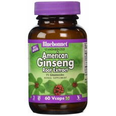 Bluebonnet 西洋蔘萃取素食膠囊, 60 件, 1個